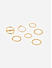 Set Of 7 Gold Plated Contemporary Rings