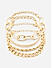 Set 4 Gold Plated Multi Linked Charm Bracelet Stacks Set