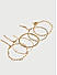 Set of 5 Cubic Zirconia Gold Plated Linked Charm Bracelet Set