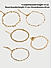 Set of 5 Cubic Zirconia Gold Plated Linked Charm Bracelet Set