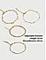 Set of 4 Stones Gold Plated Linked Charm Bracelets