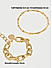 Set Of 2 Gold Plated Kada & Linked Coin Drop Bracelet Stacks Set 