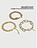 Set Of 3 Gold Plated Pearl Linked Bracelet Set 