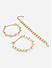 Set Of 3 Gold Plated Linked Chain Bracelet 