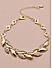 Toniq Gardenia Gold Stone Embellished Leaf Charm Bracelet For Women