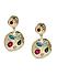 Multicolor Stones Gold Plated Drop Earring