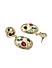 Multicolor Stones Gold Plated Drop Earring