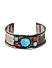 Red Blue Beads Silver Plated Cuff Bracelet