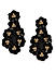 Black Sequined Flora Drop Earrings