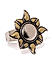 Women Oxidised Silver  Gold-Toned Dualist Sun Handcrafted Ring-ONESIZE-Silver