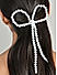 White Bead Korean Bow Hair Clip Women