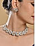 Beige Square AD Party Women Choker Jewellery Set