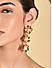 Gold Floral Partywear Drop Earrings