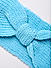 Blue Solid Knitted Bow Detail Headband