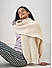 Beige Textured Knit Winter Scarf & Stoles