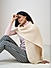 Beige Textured Knit Winter Scarf & Stoles