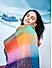 Multicolor Fringed Winter Scarf & Stoles