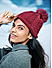 Maroon Solid Knit Bobble Winter Beanie