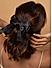 Toniq Audrey Trendy Black Satin Bow Hair Clip For Women.