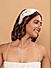 White Crystal Embellished Turban Top Knot Hair Band