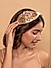 Gold Sparkle Beaded Sequin Turban Top Knot Hairband