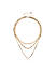 Gold Plated Tri Layered Snake Chain Statement Necklace