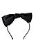 Toniq Black Satin Bow Knotted Hair Band For Women