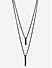 The Bro Code Black Cuboid Bar Charm Cuban Chain Layered Necklace For Men