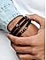 The Bro Code Black Multi Beads & Lord Buddha's Face Elastic Adjustable Set of 3 Bracelet For Men