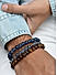 The Bro Code Blue and Brown Multi Beads with Stretchy Elastic Adjustable Set of 3 Bracelet For Men