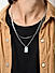 The Bro code Silver Plated Geometric Shape Rectangle Shape Charm Box Chain Layered Necklace for Men