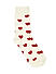 Men Cream-Coloured and Red Patterned Above Ankle Length Socks