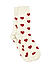 Men Cream-Coloured and Red Patterned Above Ankle Length Socks