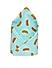 Men Turquoise Blue and Brown Printed Hot Dog Pocket Square