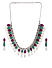 Ruby Emerald Pearls Silver Plated Jewellery Set 