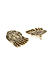 Gold-Toned Antique Oval-Shaped Oversized Studs