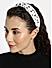 White and Black Polka Dot Crossover Hairband