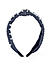 Navy Blue Pearl Beaded Top Knot Hairband