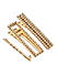 Set Of 3 Stones Gold Plated Alligator Hair Clip