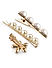 Set Of 3 Pearl Gold Plated Alligator Hair Clip
