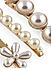 Set Of 3 Pearl Gold Plated Alligator Hair Clip