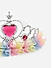 Stones Multicolor Rainbow Crown Heart Silver Tiara