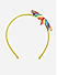 Multicolor Rainbow Striped Bow Yellow Hair Band