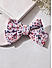 White Floral Printed Bow French Barette 
