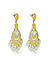 Fida Ethnic Gold Plated Yellow Enamel And Pearl Kundan Floral Drop Earings For Women