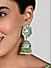Fida Ethnic Gold Plated Turq Beads & Kundan Studded Enamel Jhumka Earrings For Women