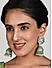 Fida Ethnic Gold Plated Turq Beads & Kundan Studded Enamel Jhumka Earrings For Women