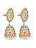 Fida Ethnic Gold Plated Pink Beads & Kundan Studded Enamel Jhumka Earrings For Women