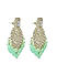 Fida Ethnic Gold Plated Green Beads & Kundan Studded Drop Earrings For Women