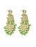 Fida Ethnic Gold Plated Green beads Filigree Chandbali Earrings For Women